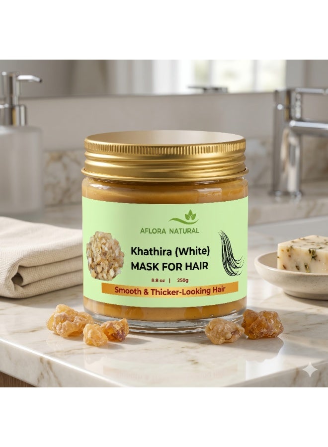 Aflora Natural White Kathira Hair Mask, Volumizing & Strengthening, Deeply Conditioning Botanical Mask for Smooth & Thicker-Looking Hair, 200g - Image 3