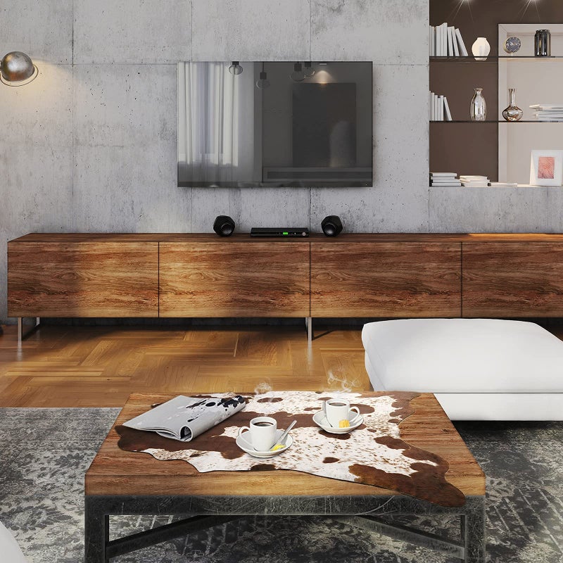 Foxmas Faux Cowhide Rug Cow Print Rugs for Bedroom Living Room  Western Home Decor Cow Hide Animal Rug  Cow Print Western Rugs  Faux Fur Fabric Rug Animal Print Carpet  2.3x3.6 Feet - Image 5