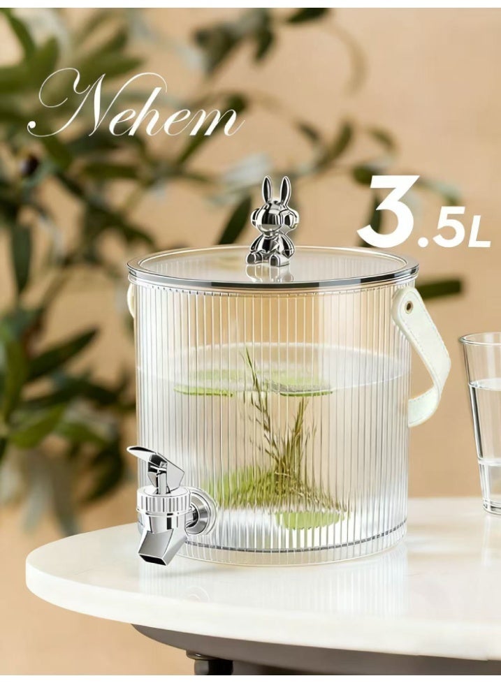 nehem (5L+3.5L) 2-piece set juice jar Beverage Dispenser & Juice Jug with Easy-Flow Tap - for Water, Lemonade, Iced Tea, Cold Brew Coffee | Portable for Parties, Picnics, Camping, Home Use - Image 3