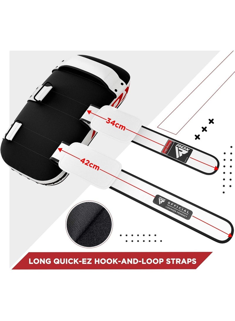 RDX Muay Thai Pad for Training - Curved Kickboxing Strike Shield for MMA, Karate, Taekwondo |White/Black (APR-T1W) - Image 4