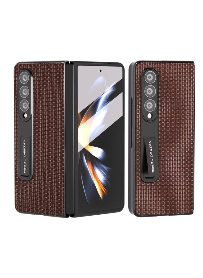 S-TOP Case For Samsung Galaxy Z Fold3 5G Integrated Genuine Leather Luxury Series Phone Case with Holder - Image 1