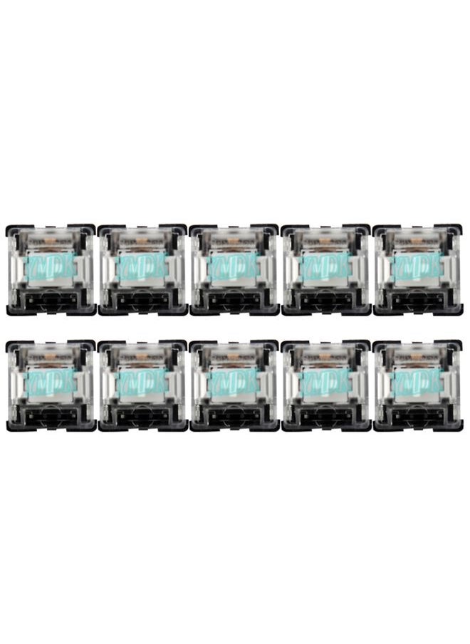 BURAQ 10 PCS Gateron G Shaft Black Bottom Transparent Shaft Cover Axis Switch, Style: G3 Foot (White Shaft)  - Image 1