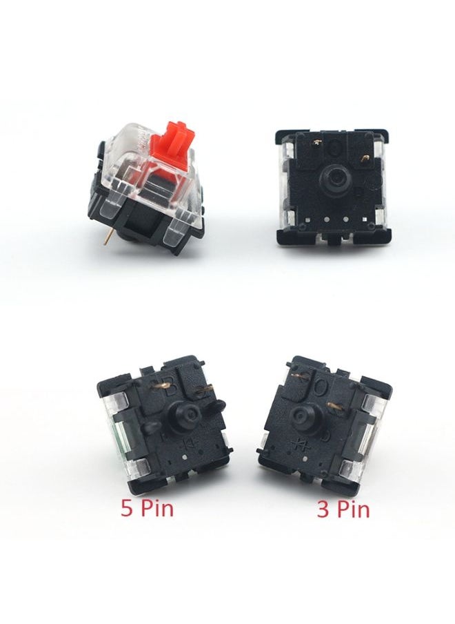 BURAQ 10 PCS Gateron G Shaft Black Bottom Transparent Shaft Cover Axis Switch, Style: G3 Foot (White Shaft)  - Image 3