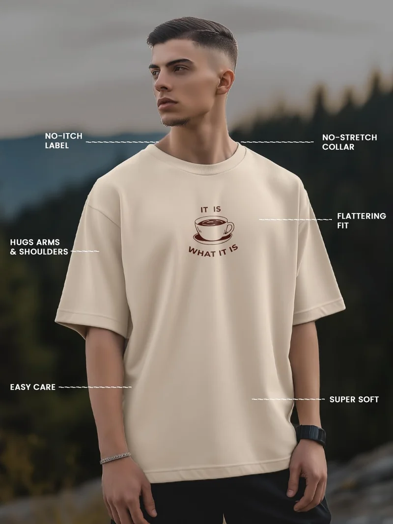 نوبيرو تيشيرت رجالي بطبعة جرافيك نادي القهوة