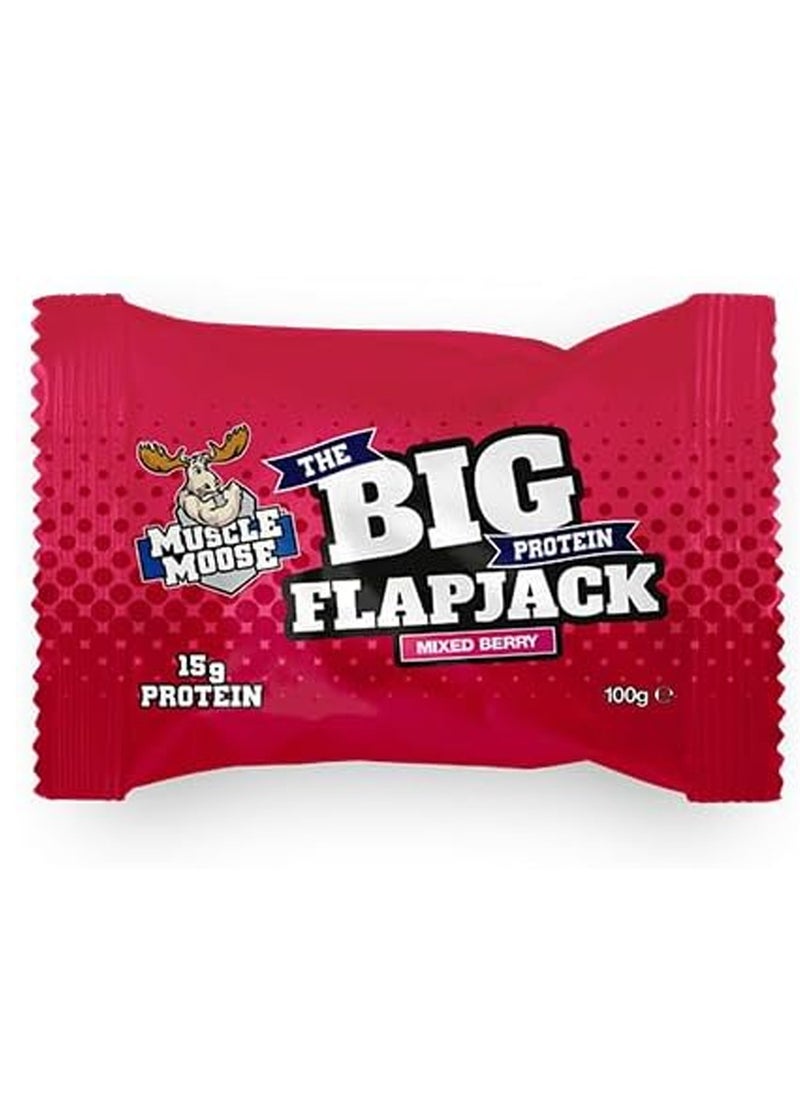 Muscle Moose - Food Factor Muscle Moose Big Protein Flapjack, Protein Oat Bar, Oatmeal 15g Protein (PACK OF 1, MIXED BERRY) - Image 1