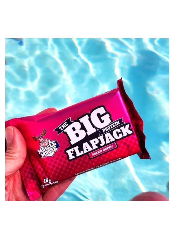 Muscle Moose - Food Factor Muscle Moose Big Protein Flapjack, Protein Oat Bar, Oatmeal 15g Protein (PACK OF 1, MIXED BERRY) - Image 1
