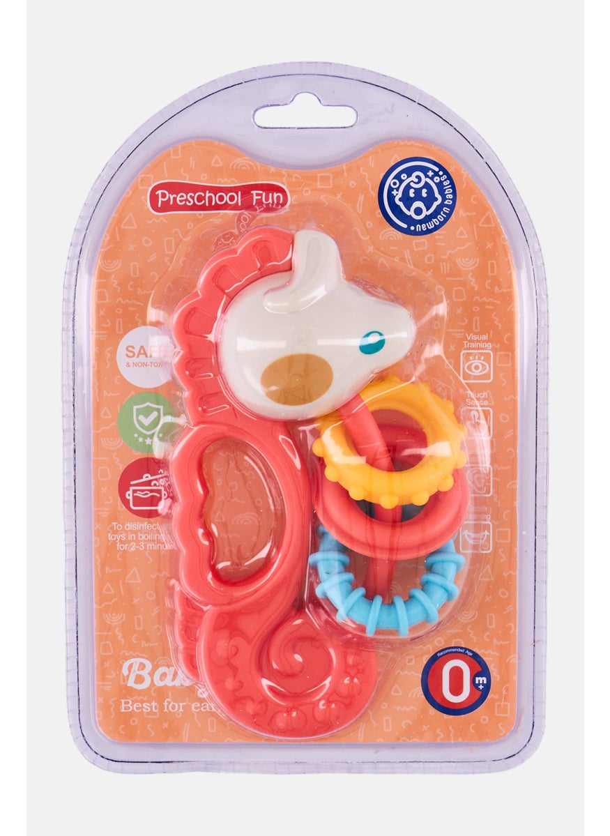 Preschool Fun - Haima Gum Ring Bell Teether, Red - Image 1