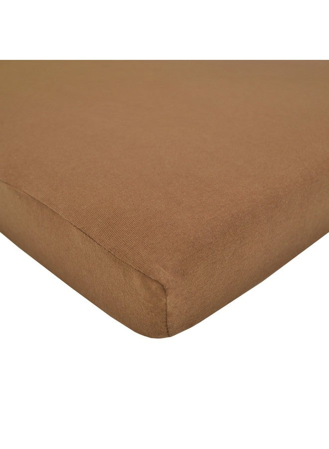 TL Care Supreme 100% Natural Cotton Jersey Knit Mini Crib Sheet, Chocolate, 24" x 38" Soft Breathable, for Boys and Girls - Image 1