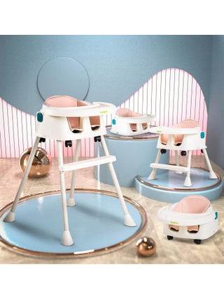 Baybee 4 in 1 Baby High Chair for Kids with Adjustable Height, Footrest & Wheels, Toddler Feeding Booster Seat with Food Tray & Safety Belt Kid High Chair for Baby Boy Girl 6 Months to 4 Years (Pink) - pzsku/ZEC8118A6F062D8F36620Z/45/_/1698143833/de4a4112-f00e-46bb-944f-1229a1a2b0df