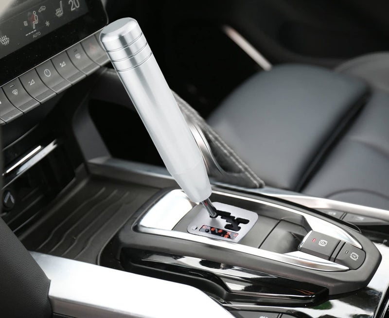 Arenbel 7" Polished Aluminum Car Gear Stick Lever Shift Long Handle Weighted Shifter Knob Fit Most Manual Automatic Vehicles, Silver - Image 2