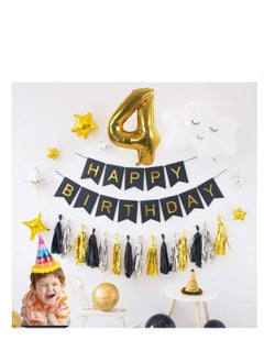 MARKQ 40 inch Number Balloons, Large Gold Foil Helium Balloons for Anniversary Wedding Birthday Party Decoration Supplies (Number 4)  - Image 5