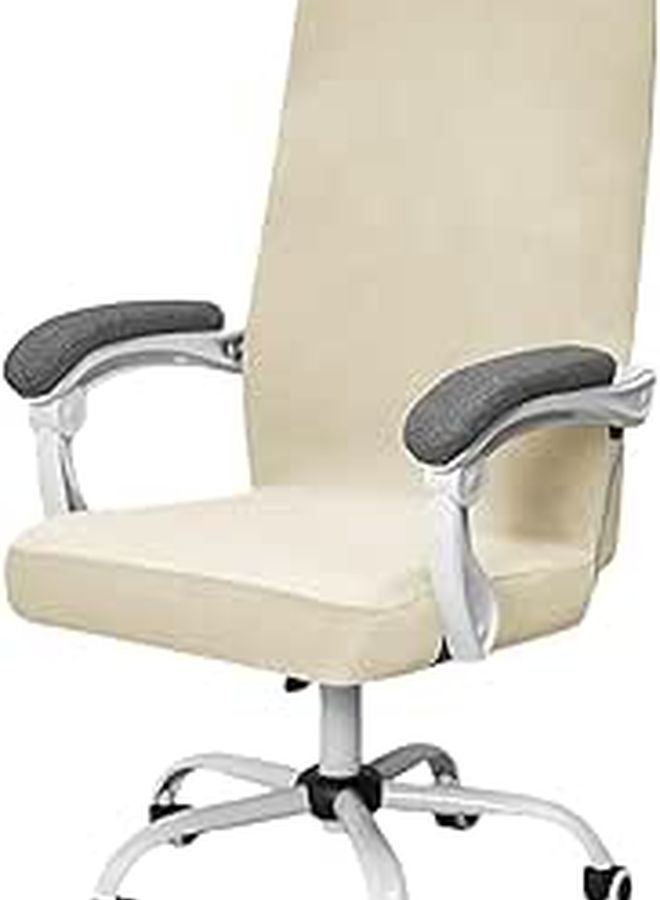 Silver Fox Velvet Stretch Breathable Washable Seat Covers For Home Office Swivel Chairs - Image 1