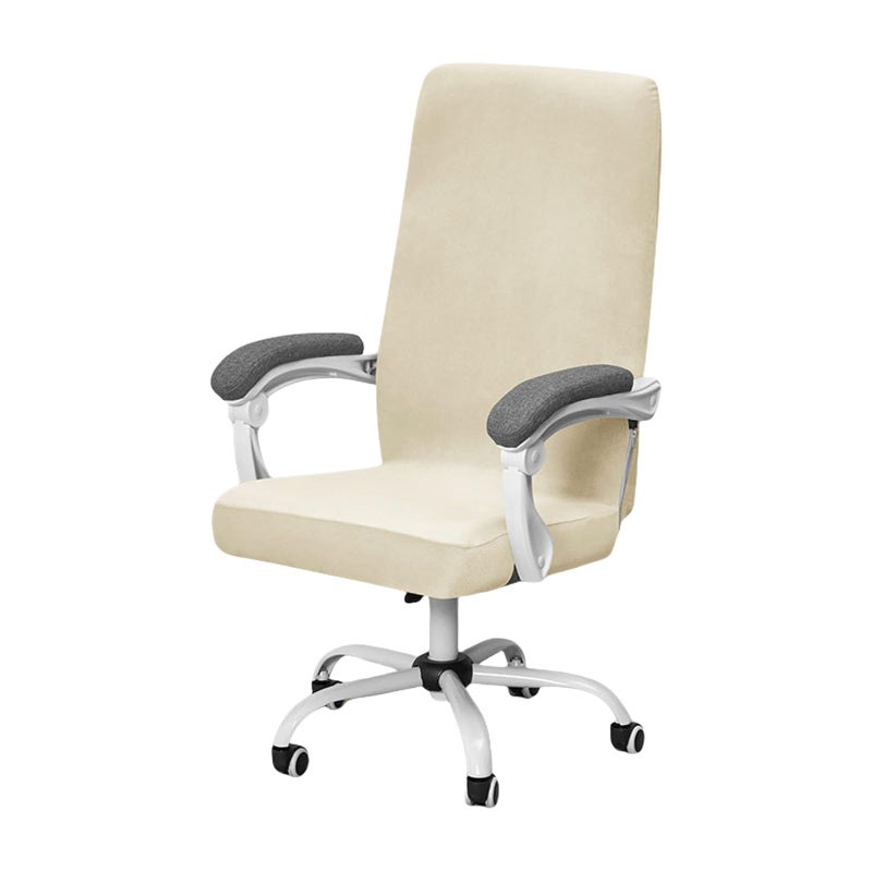 Silver Fox Velvet Stretch Breathable Washable Seat Covers For Home Office Swivel Chairs - Image 2