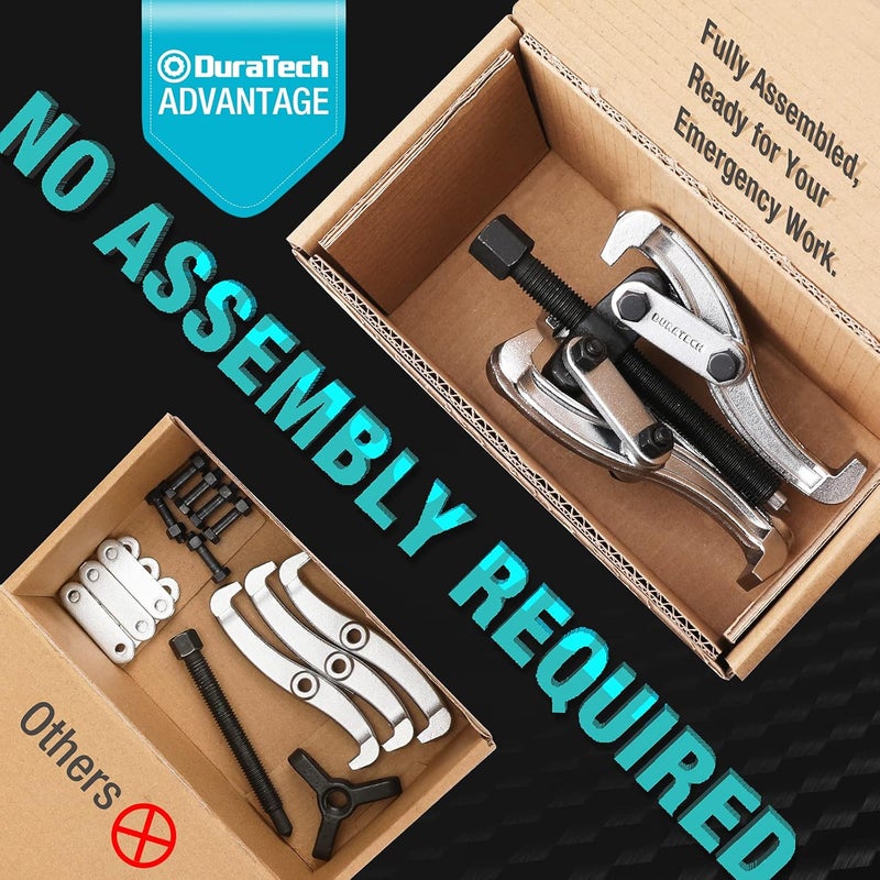 DURATECH 4-Inch 3-Jaw Gear Puller, Removal Tool for Gears, Pulleys, Bearings and Flywheels, Fully Assembled, CR-V Steel - Image 2