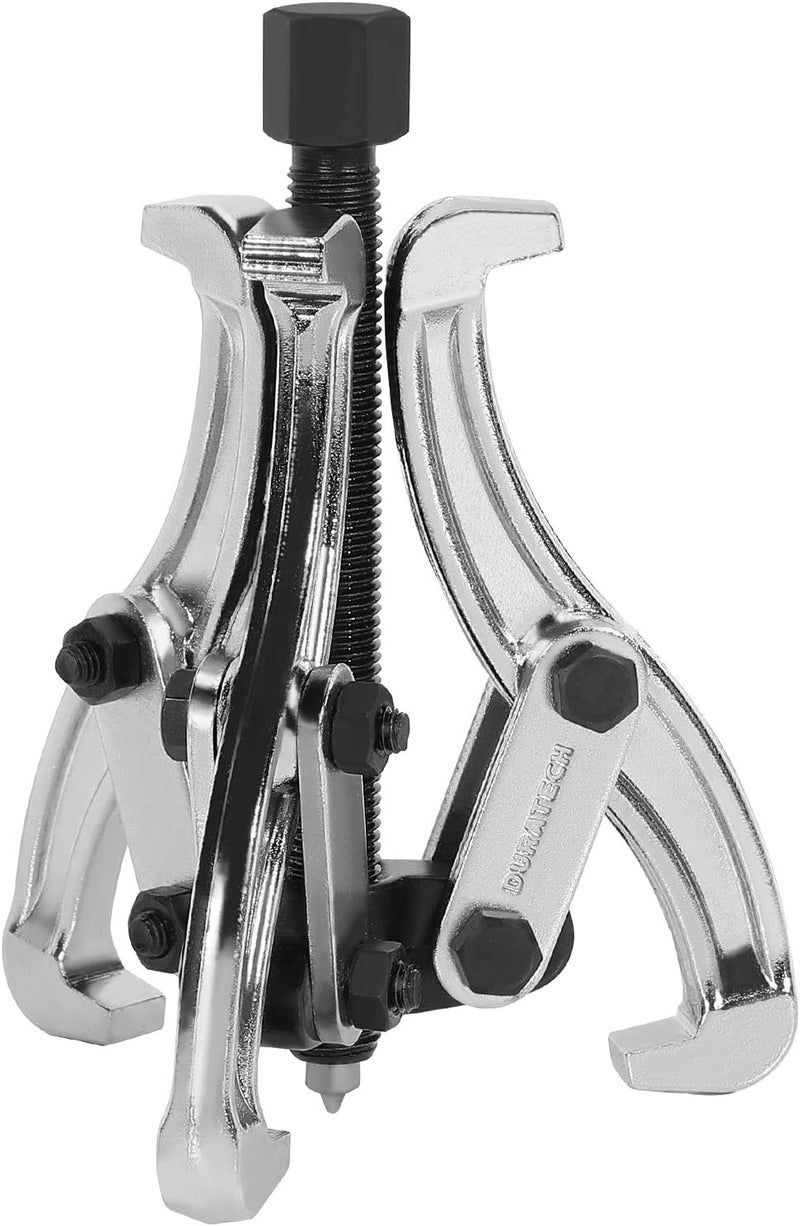 DURATECH 4-Inch 3-Jaw Gear Puller, Removal Tool for Gears, Pulleys, Bearings and Flywheels, Fully Assembled, CR-V Steel - Image 1