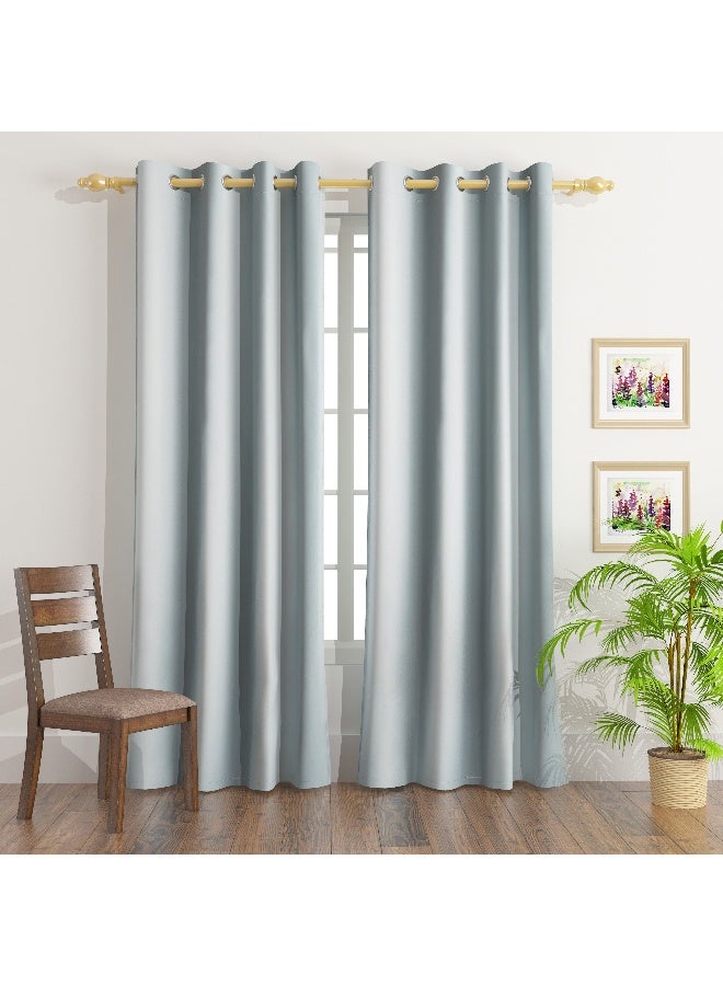 Home Box 4-Piece Solid Window Curtain Set Includes 2xCurtain 140x240cm, 2xTie Band 10x60cm - Image 2
