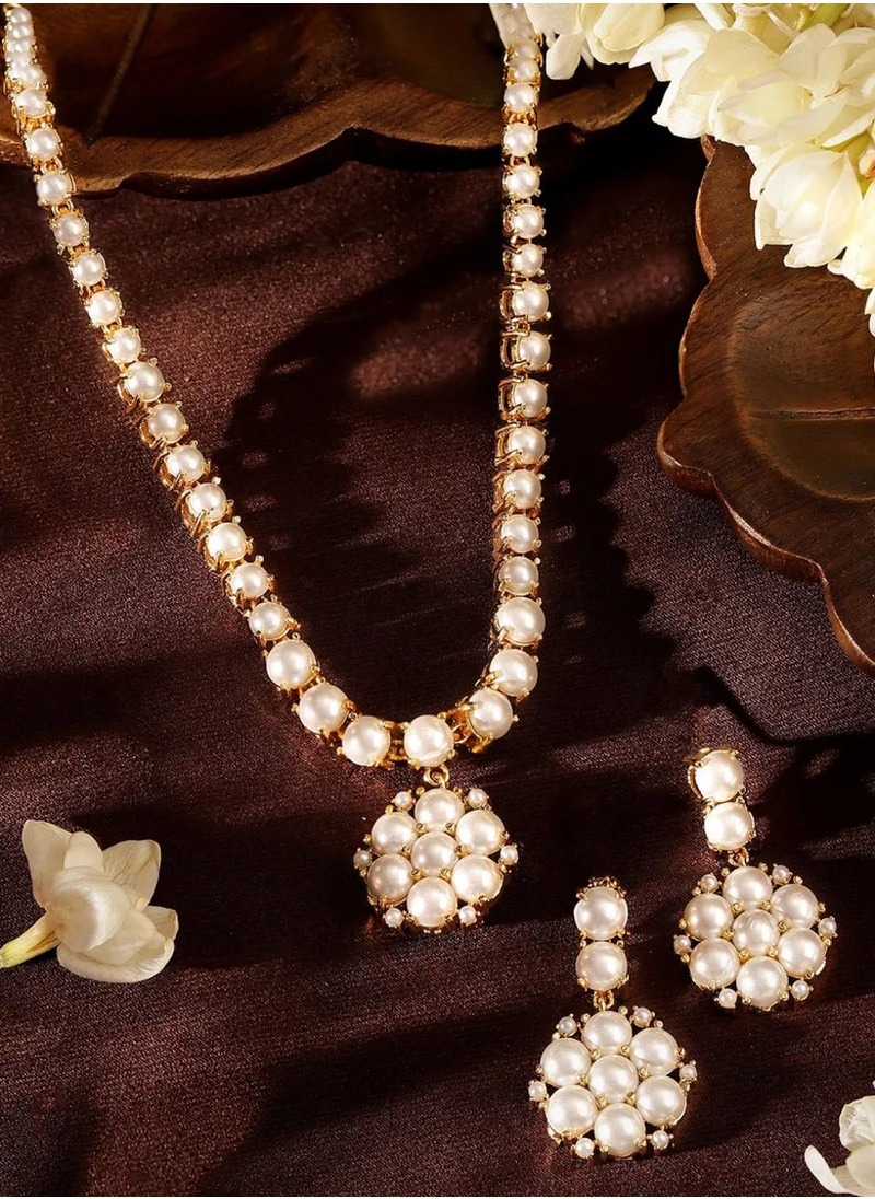 برياسي Plated Pearls Beaded Jewellery Set