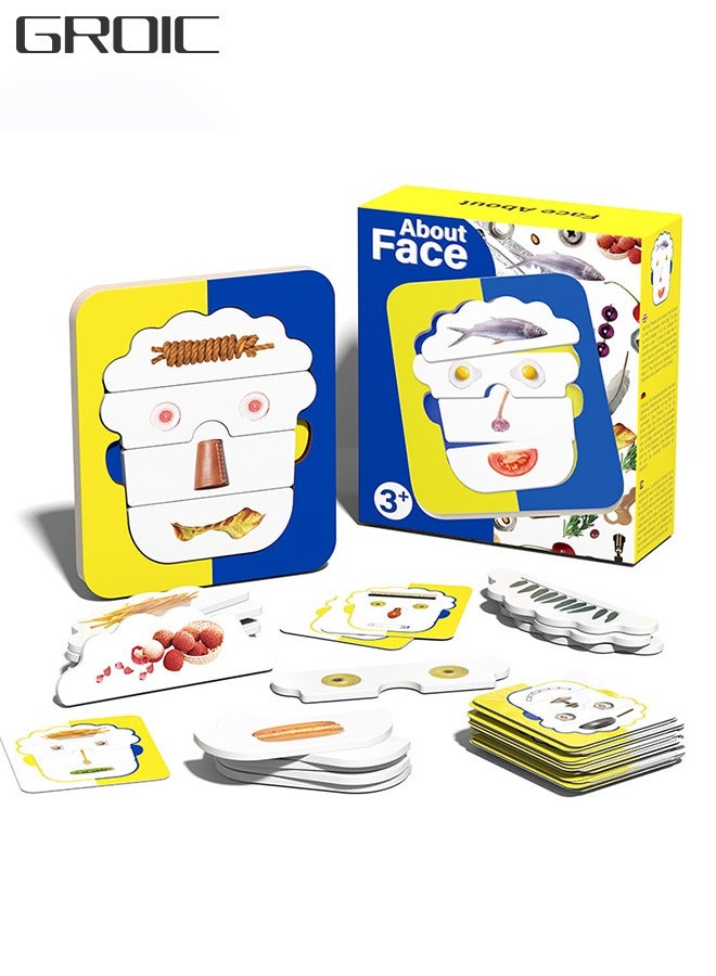 GROIC Social Emotional Learning Toys, Face Toddler Puzzles, Facial Expressions and Emotional Flashcards Preschool Learning Activities Sensory Toys for Kids Understanding Things and Art Enlightenment - Image 1