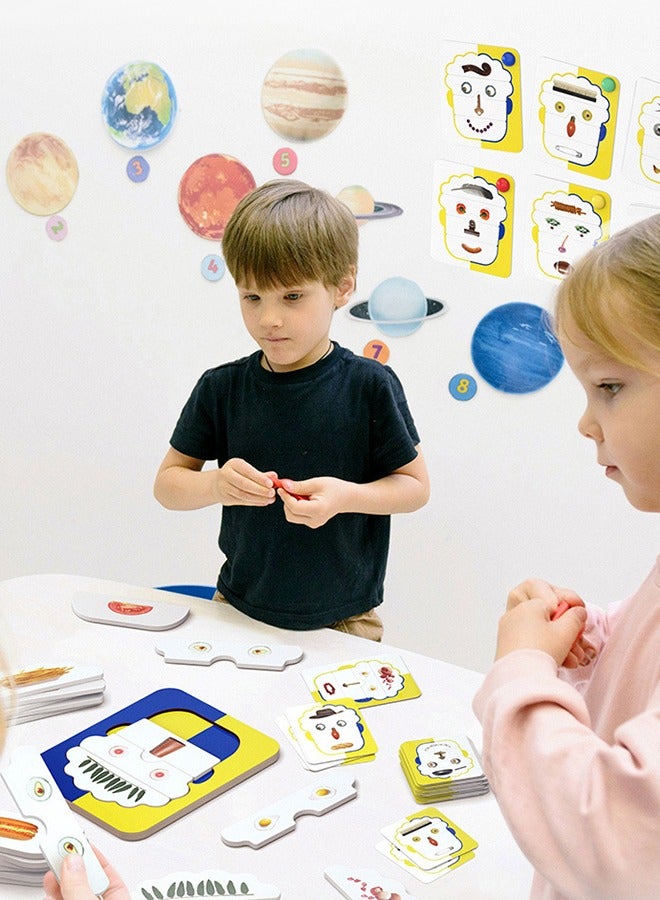 GROIC Social Emotional Learning Toys, Face Toddler Puzzles, Facial Expressions and Emotional Flashcards Preschool Learning Activities Sensory Toys for Kids Understanding Things and Art Enlightenment - Image 2