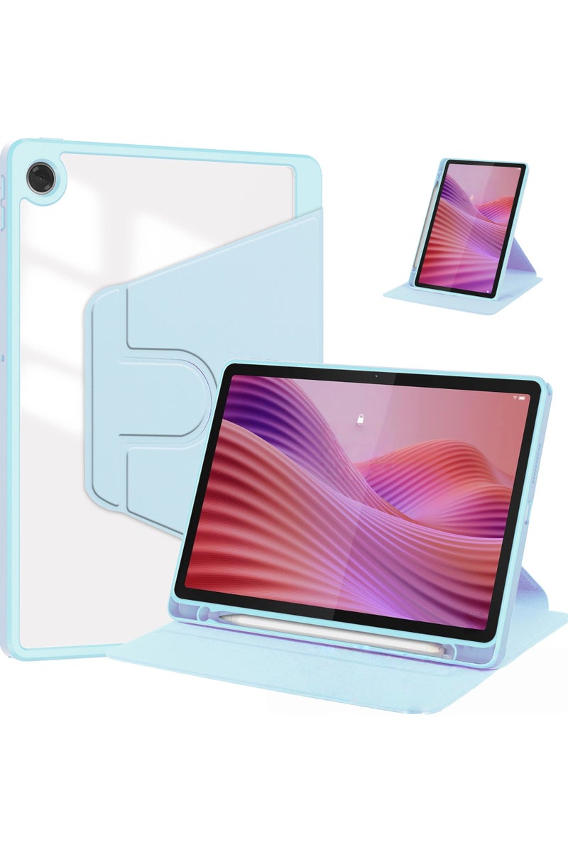 غطاء لوحي لينوفو، حافظة واقية مع حامل قابل للطي وفتحة قلم، من الجلد الصناعي والأكريليك الشفاف، متوافق مع لوح لينوفو 10.1 بوصة 2025.