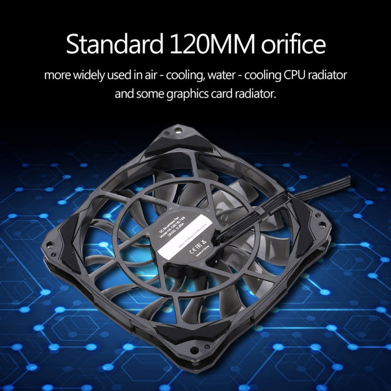 12Cm Pwm Cpu Cooling Fan 15Mm Thin Hb Bearing - Intelligent 500-1600 Rpm Temperature Control 120Mm Orifice Fan For Air Cooling Water Cooling Pc Case Gpu Radiator - Image 3