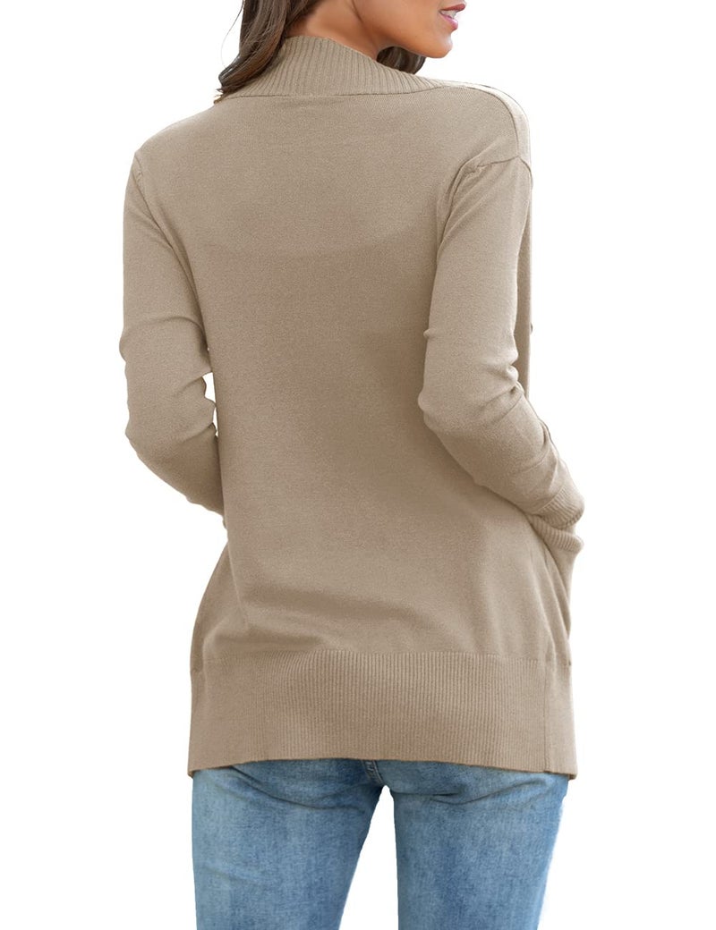 REDHOTYPE Womens Cardigans with Pockets Casual Long Sleeve Open Front Cardigan for Women, Camel Heather, X-Large - Image 3