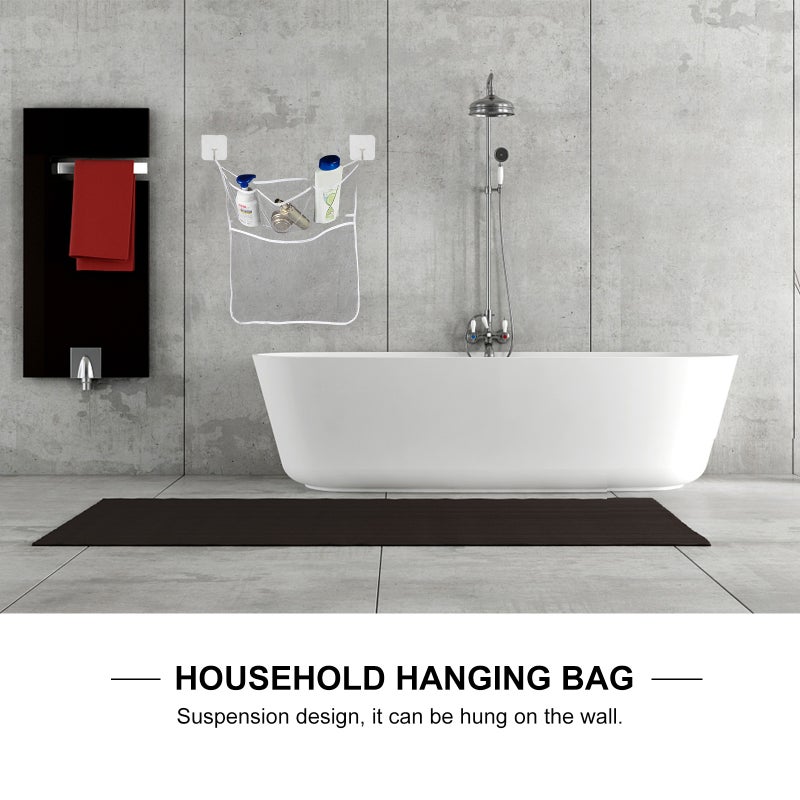 8Pcs/Set Bathroom Baby Toys Storage Pouch Household Hanging Net Bag Sticky Hook - Image 2