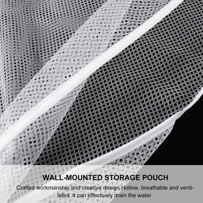8Pcs/Set Bathroom Baby Toys Storage Pouch Household Hanging Net Bag Sticky Hook - Image 3