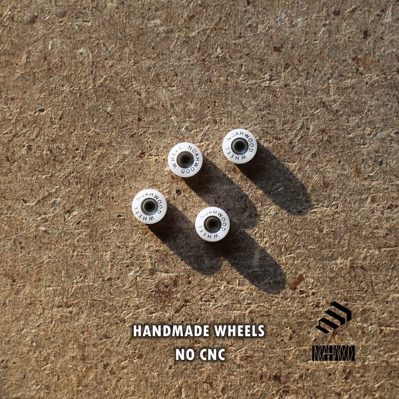 NOAHWOOD Fingerboards PRO Parts Handmade wheel (Anti-fake Black LOGO can be erased) White ii 4 Pcs - Image 2