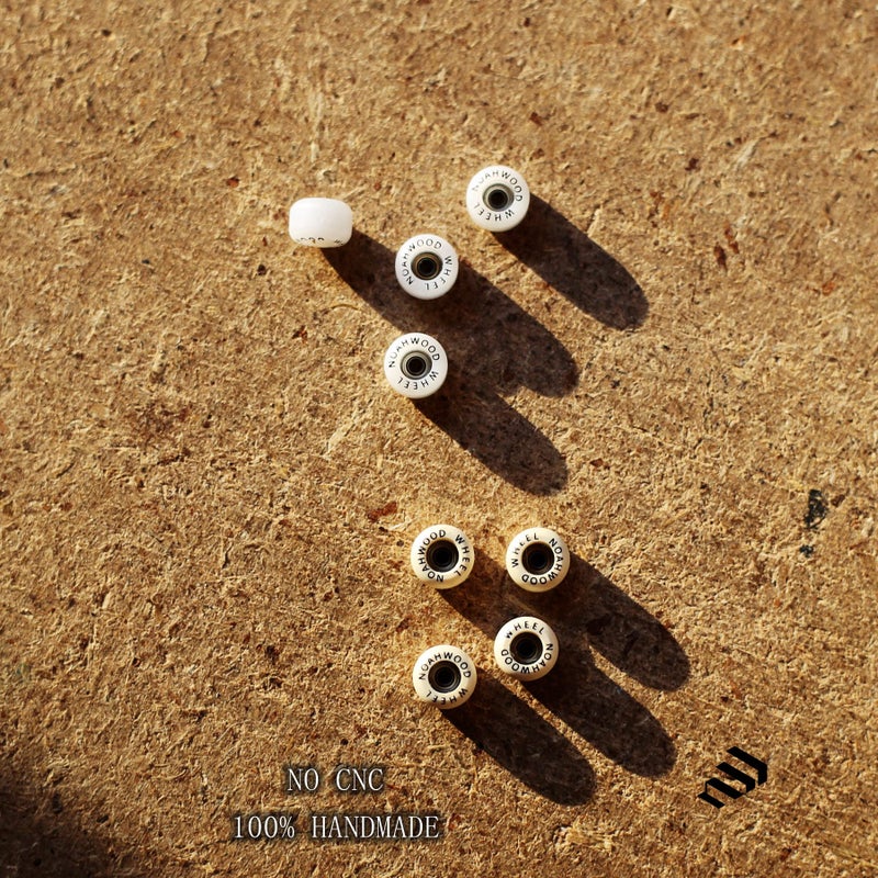 NOAHWOOD Fingerboards PRO Parts Handmade wheel (Anti-fake Black LOGO can be erased) White ii 4 Pcs - Image 3
