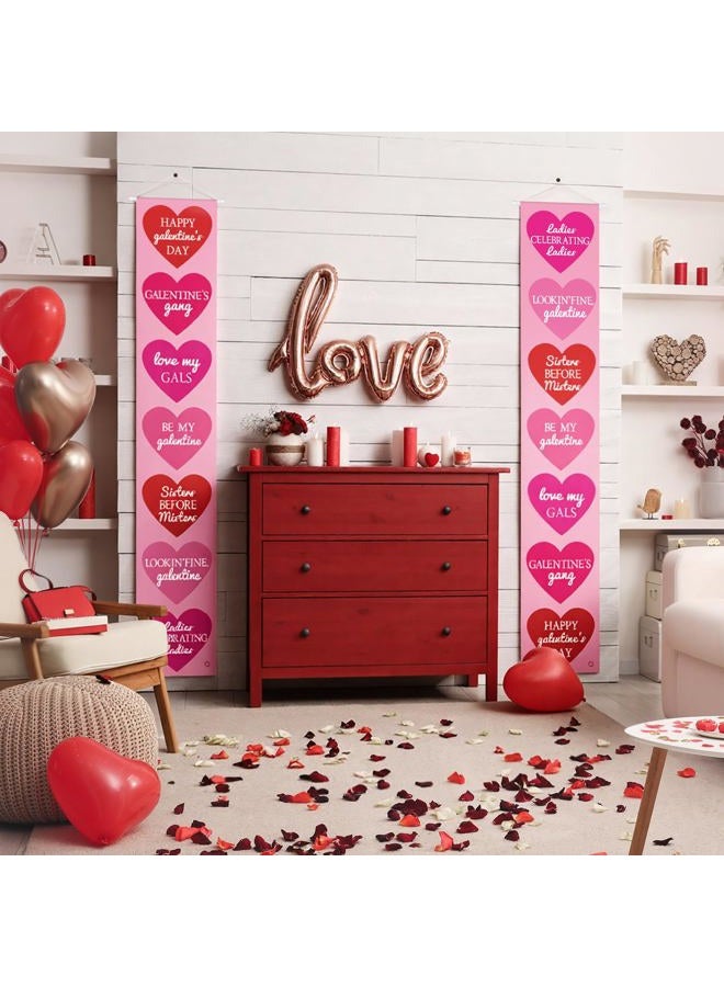 Landical Happy Galentine's Day Conversation Hearts Door Banner 72x12 Inch Galentines Valentine's Day Banner Decorations Women Ladies Celebration Party Decor Girl's Night Bachelorette Party Supplies - Image 5