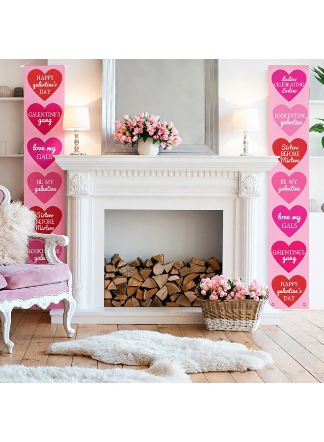Landical Happy Galentine's Day Conversation Hearts Door Banner 72x12 Inch Galentines Valentine's Day Banner Decorations Women Ladies Celebration Party Decor Girl's Night Bachelorette Party Supplies - Image 4