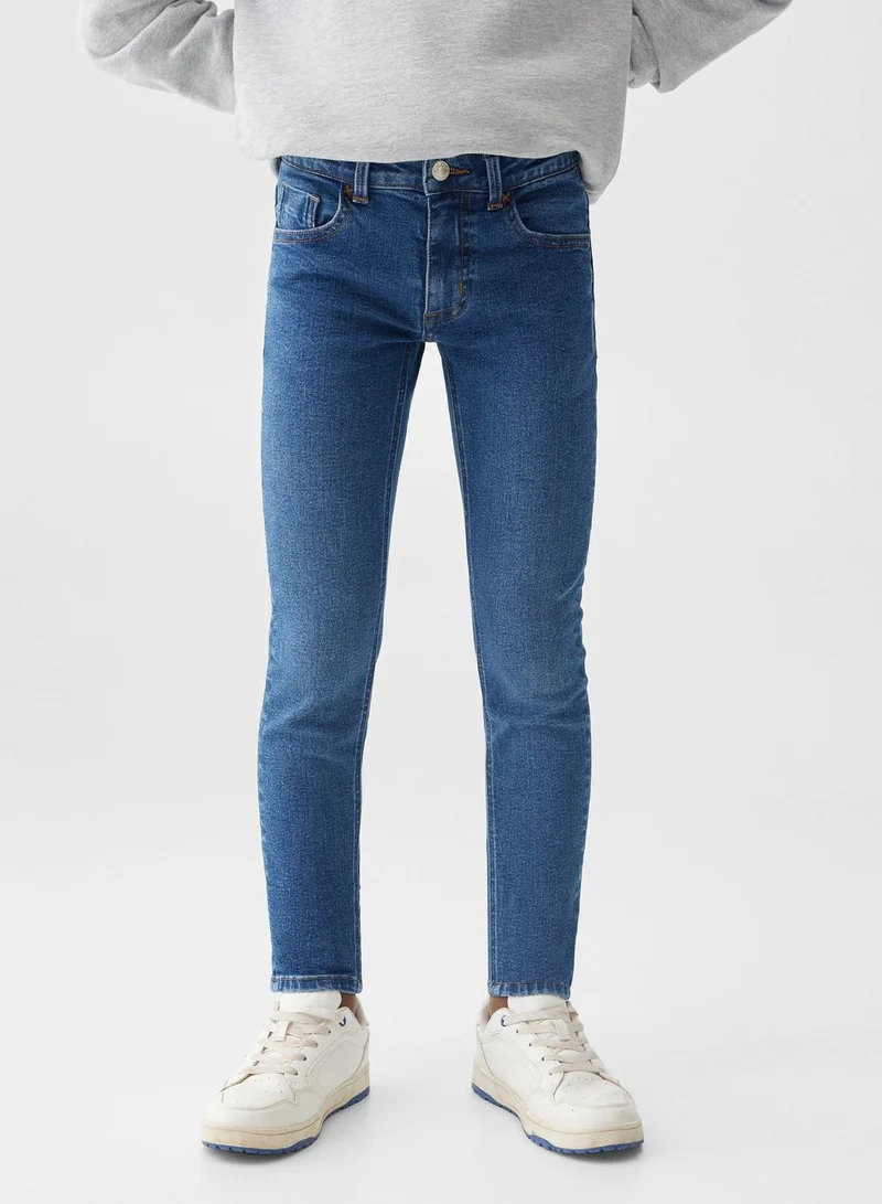MANGO Kids Mid Wash Skinny Fit Jeans