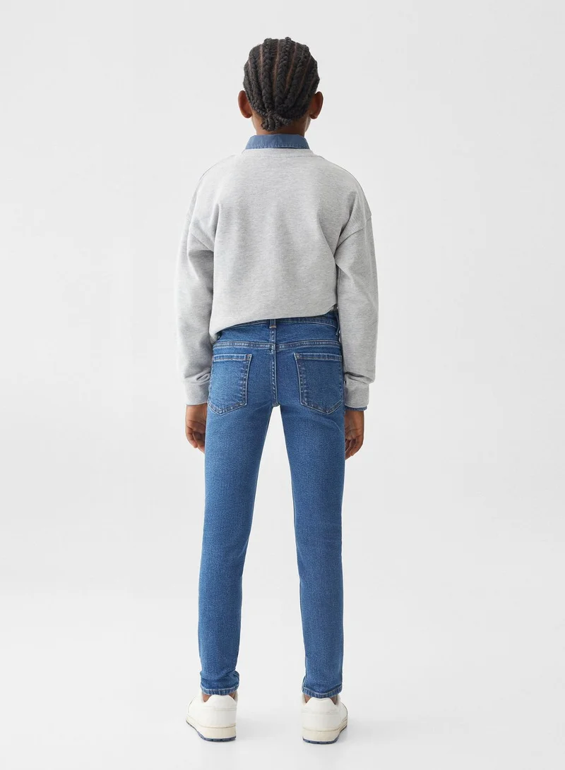 MANGO Kids Mid Wash Skinny Fit Jeans