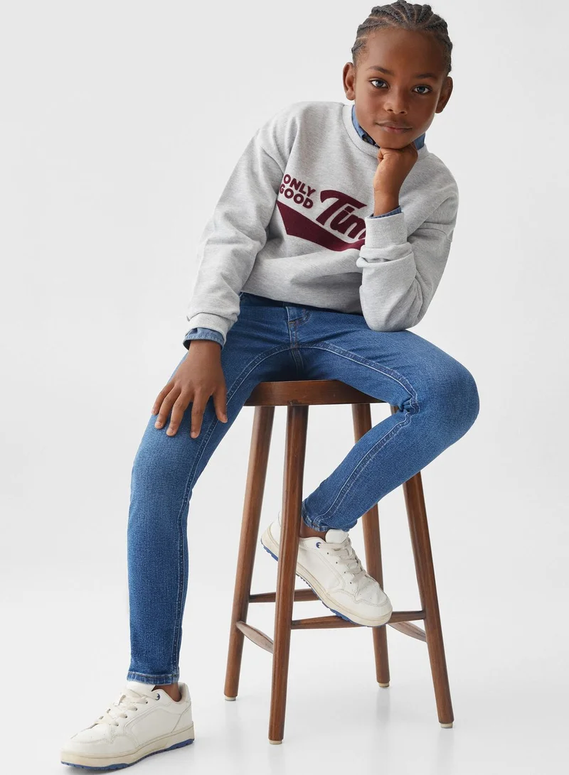 MANGO Kids Mid Wash Skinny Fit Jeans
