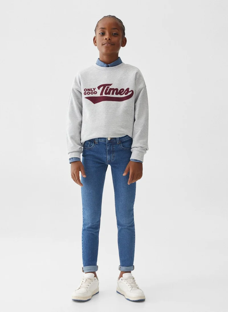 MANGO Kids Mid Wash Skinny Fit Jeans