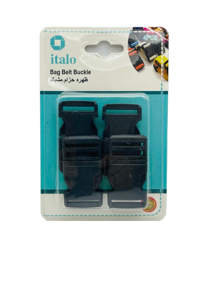 ITALO Pack Of 4 Pcs Plastic Bag Belt Buckle Dual Adjustable Side Quick Release Buckle For Bracelets Backpack Tactical Bag And Gear 5.8CM  - Image 1