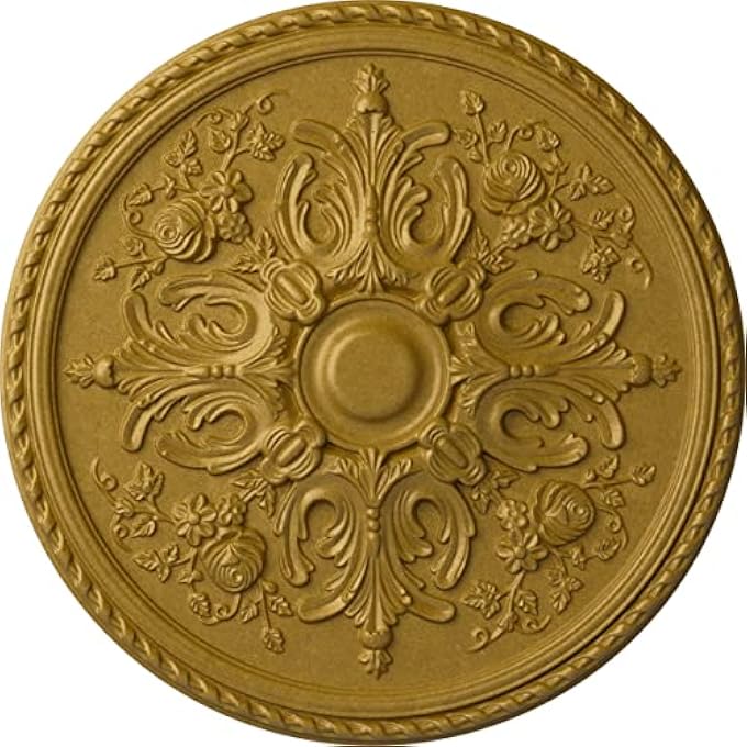 CM32BRPGS BRADFORD CEILING MEDALLION, 32 5/8"OD X 2"P (FITS CANOPIES UP TO 6 5/8"), HAND-PAINTED PHARAOHS GOLD - Image 2