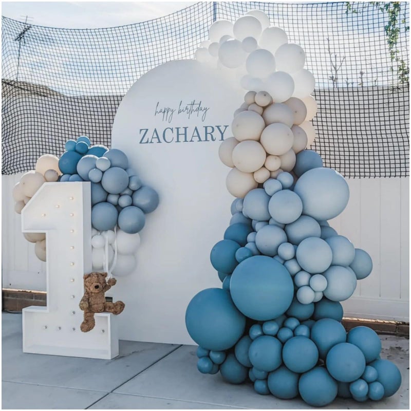 IHEPYQ Dusty Blue Balloon Garland Kit  137pcs Balloon Arch kit with Dusty Baby Blue Sand White White Balloons  Perfect for Baby Shower Wedding Boy Birthday Decoration - Image 3