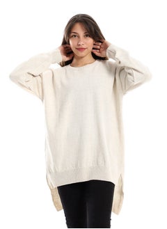 Round Cole Off-White High Low Slip On Pullover