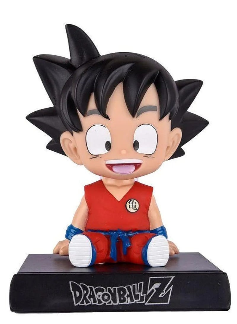 Generic - Super Hero Goku Orange Action Figure Limited Edition DBZ Bobblehead with Mobile Holder for Car Dashboard, Office Desk & Study Table - Image 1