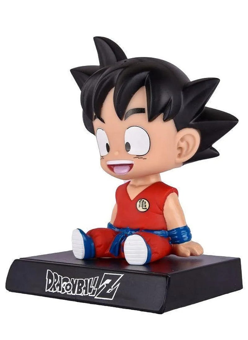 Generic - Super Hero Goku Orange Action Figure Limited Edition DBZ Bobblehead with Mobile Holder for Car Dashboard, Office Desk & Study Table - Image 1
