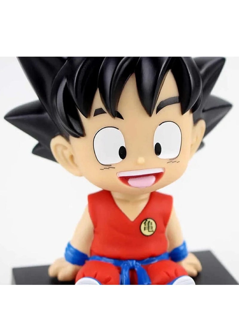 Generic - Super Hero Goku Orange Action Figure Limited Edition DBZ Bobblehead with Mobile Holder for Car Dashboard, Office Desk & Study Table - Image 1