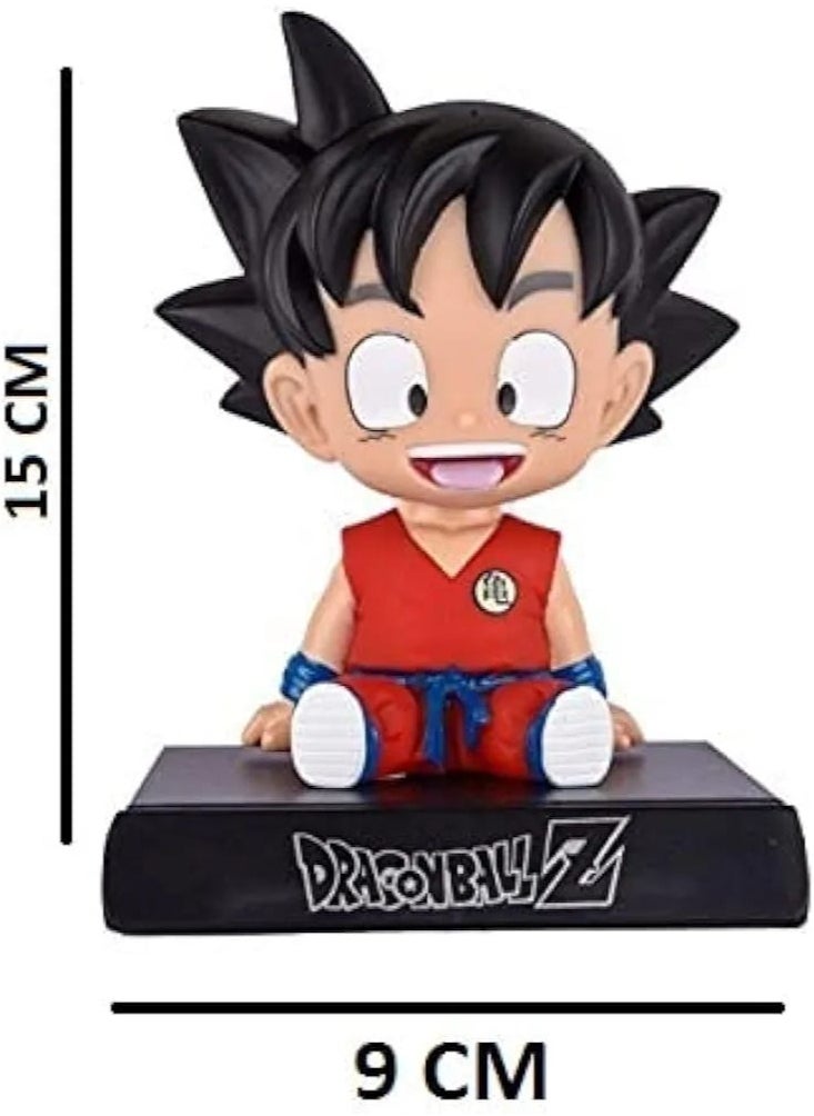 Generic - Super Hero Goku Orange Action Figure Limited Edition DBZ Bobblehead with Mobile Holder for Car Dashboard, Office Desk & Study Table - Image 1