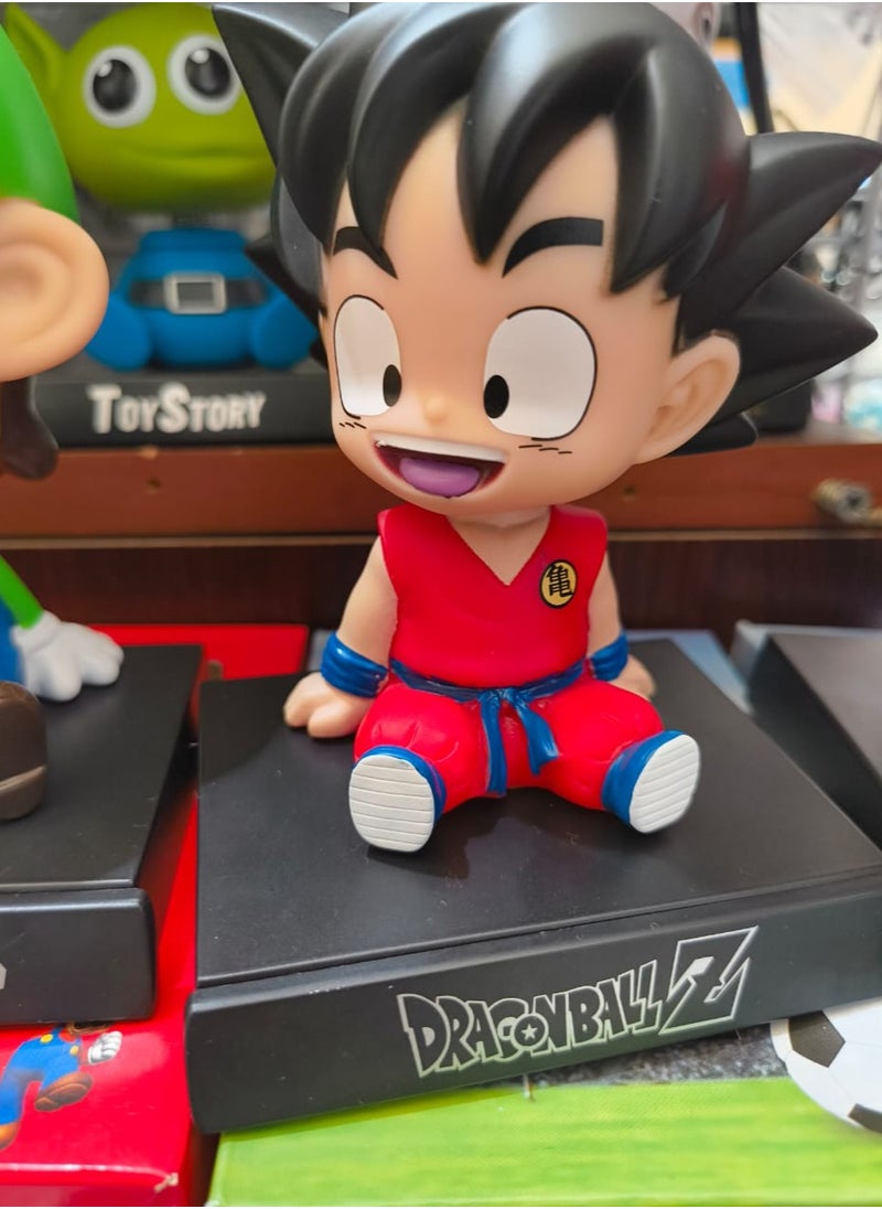 Generic - Super Hero Goku Orange Action Figure Limited Edition DBZ Bobblehead with Mobile Holder for Car Dashboard, Office Desk & Study Table - Image 1