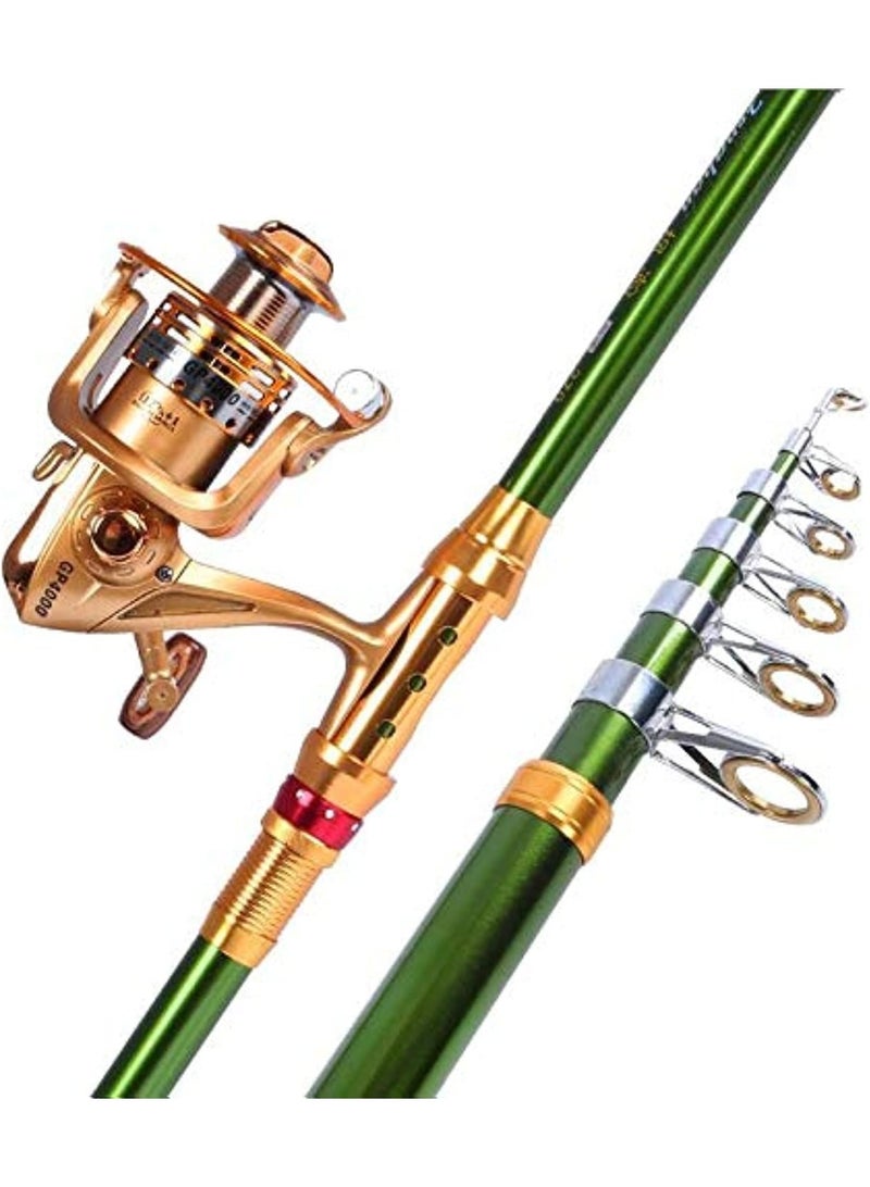 Telescopic Super Hard Saltwater Travel Spinning Fishing Rod Pole - Image 1