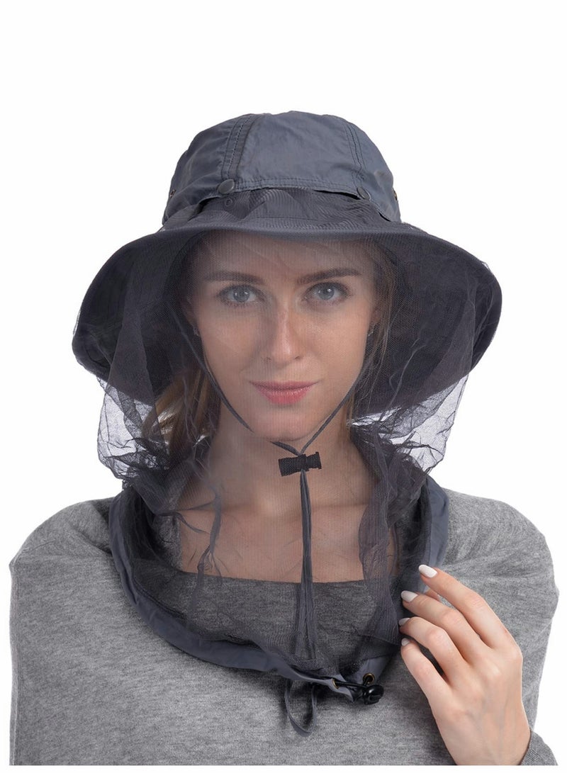 KASTWAVE Head Net Hat, 50+ UPF Protection Safari Hat with Removable Mesh Hidden Netting - Image 1