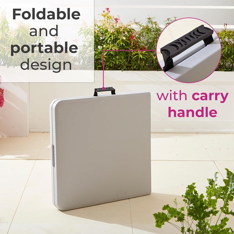 Neo Folding Table Portable Fold Up Tables Camping Garden Party BBQ Dinner Buffet Picnic (6 Foot) - Image 5