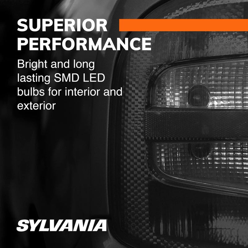 SYLVANIA - 194 T10 W5W LED White Mini Bulb - Bright LED Bulb, Ideal for Interior Lighting - Map, Dome, Cargo and License Plate (Contains 2 Bulbs) - Image 5