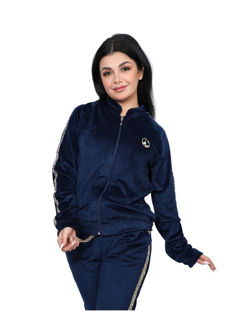 دعدوش  بيجامة شتوي قطيفة خرافية ، بيجامة مخمل للنساء من دعدوش - Image 2